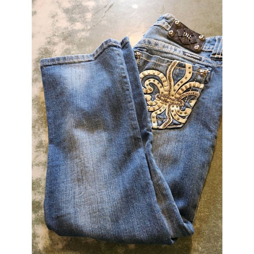 Miss Me blingy fleur pocket capri jeans sz 27